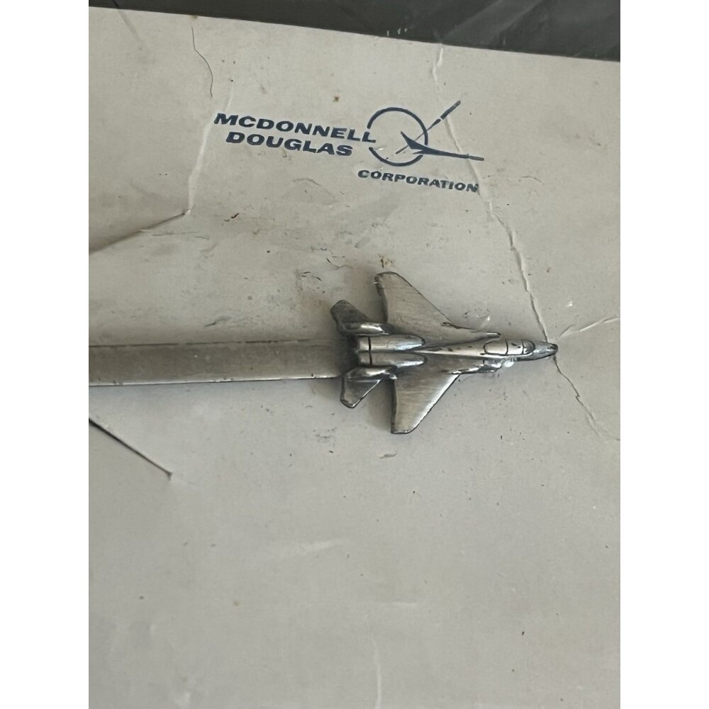 NEW Vintage Fighter Jet Airplane Tie Clip Tac McDonnell Douglas Military Package